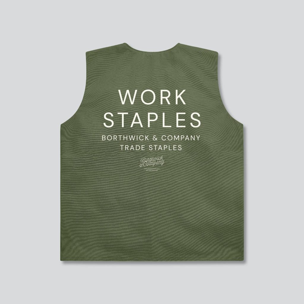 Green liner vest by Borthwick