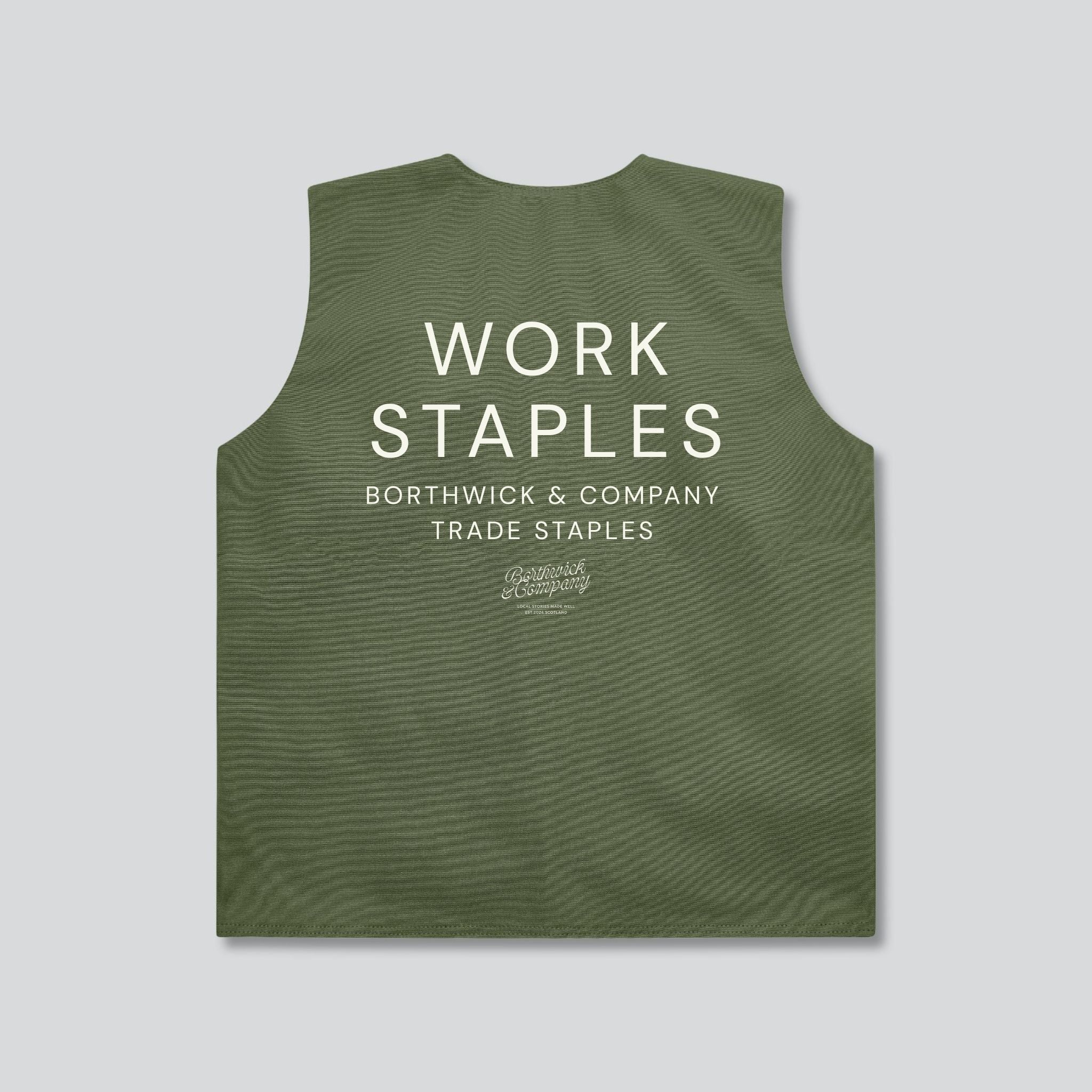 Green liner vest by Borthwick