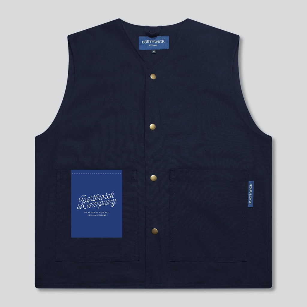 Navy liner vest in canvas