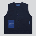 Navy liner vest in canvas