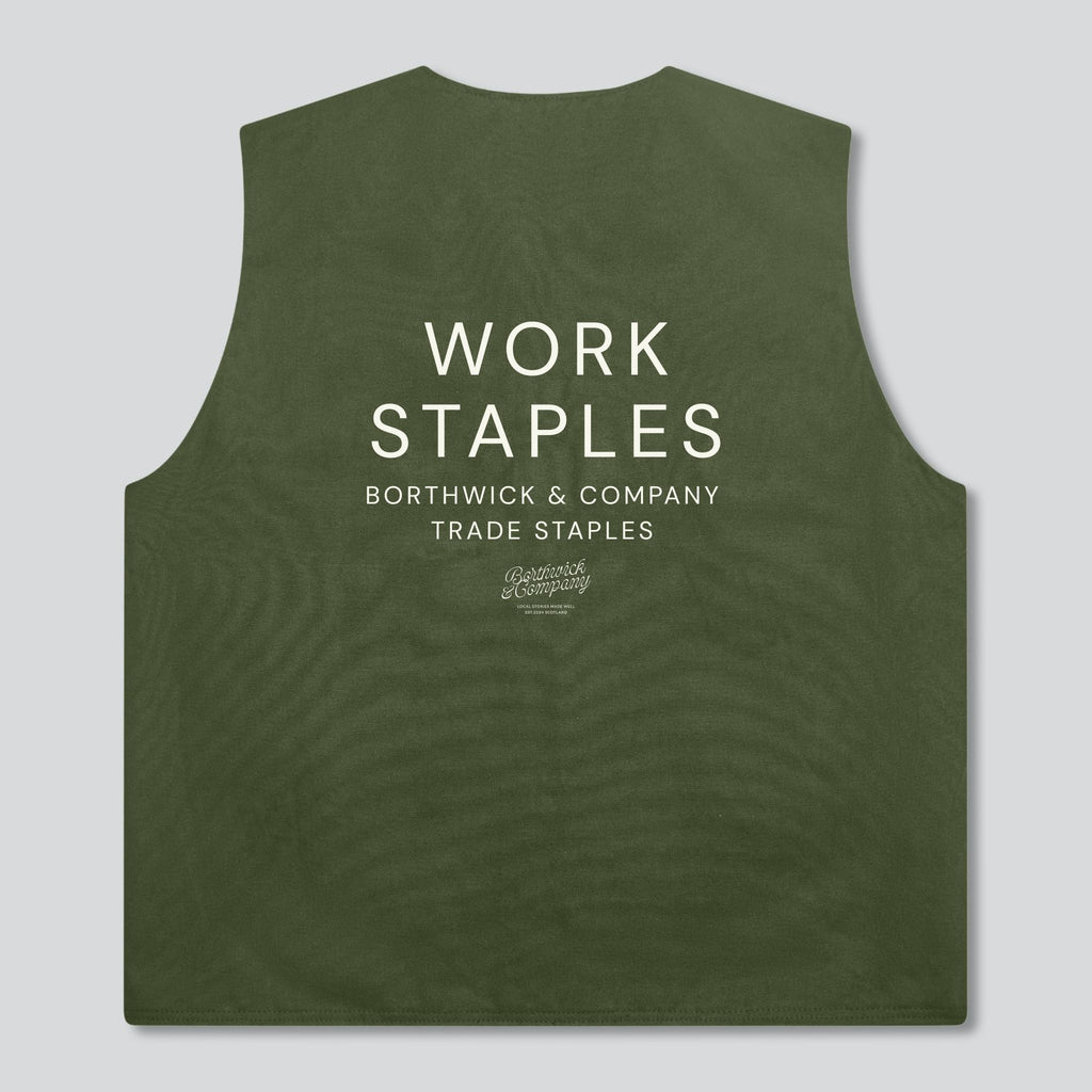 Khaki liner vest by Borthwick