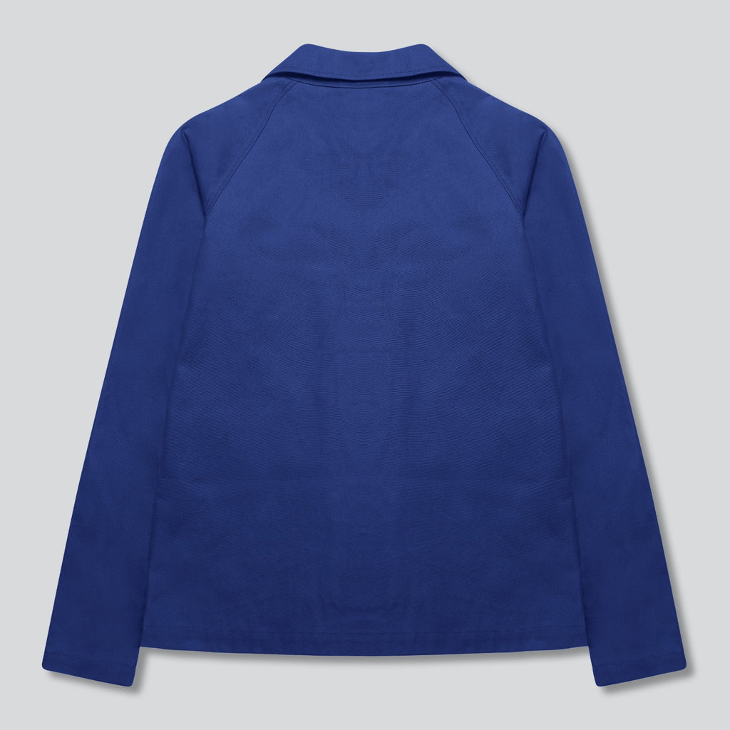 Worker blue chore coat back